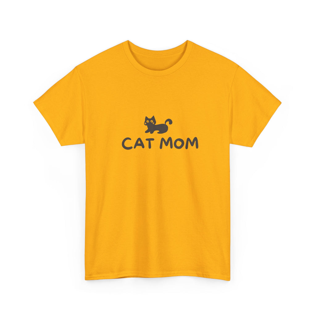 Cat Mom Women's Heavy Cotton Tee, Funny Pet Owner Gift, Cat Lover Apparel