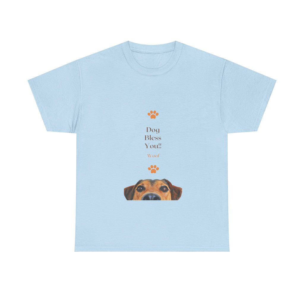 Dog Bless You! Women's Heavy Cotton Tee, Pet Lover Gift, Dog T-Shirt