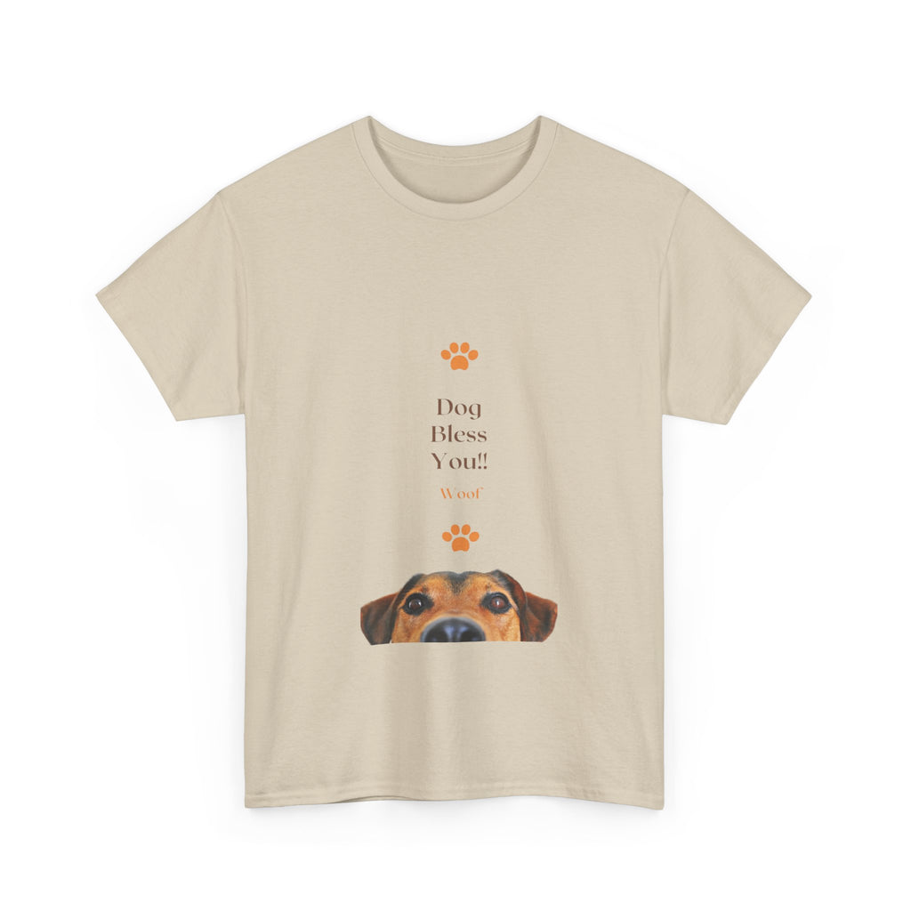 Dog Bless You! Women's Heavy Cotton Tee, Pet Lover Gift, Dog T-Shirt