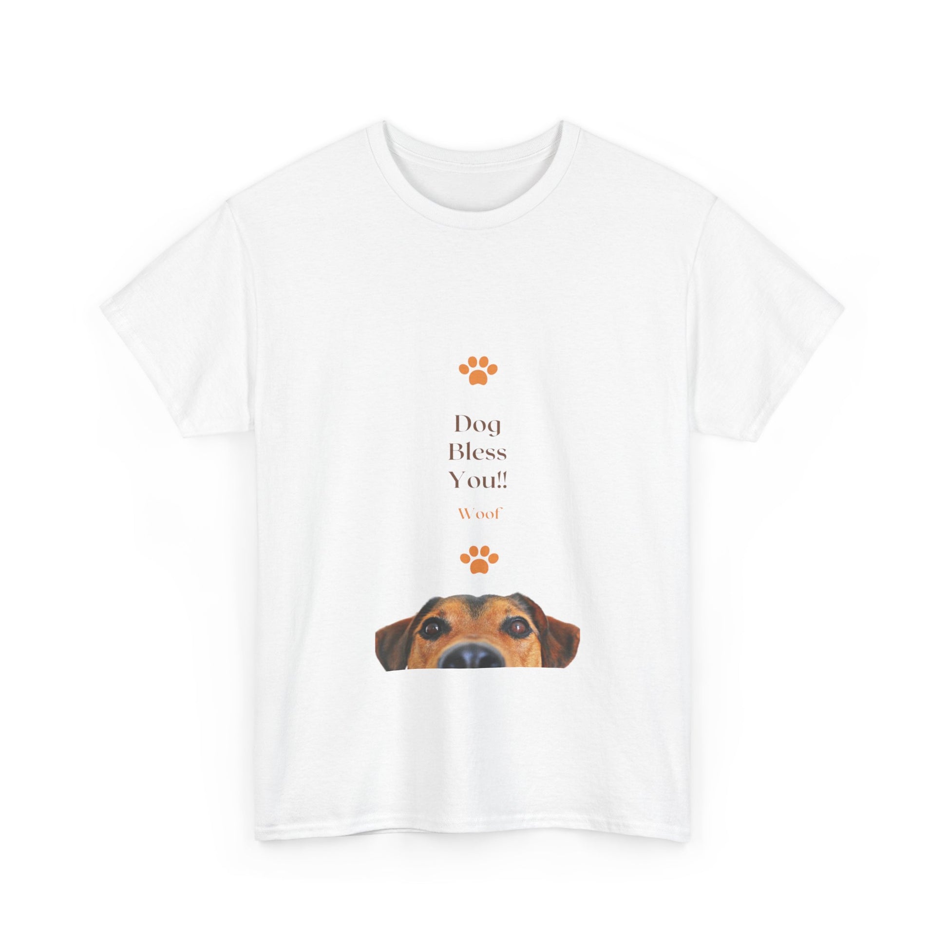 Dog Bless You! Women's Heavy Cotton Tee, Pet Lover Gift, Dog T-Shirt