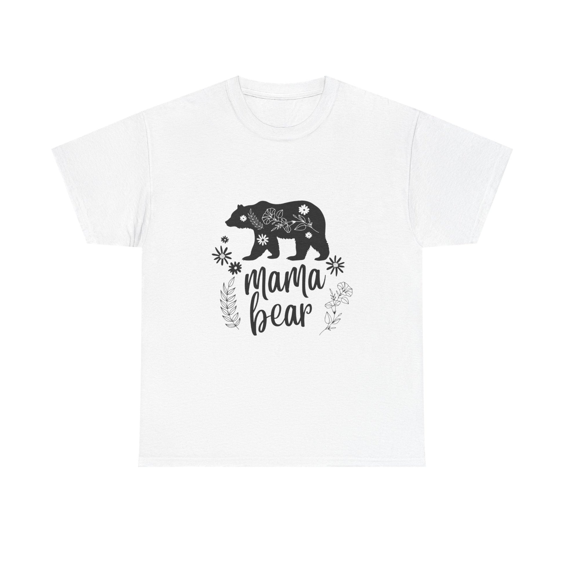 1st Mama Bear Womens Cotton Tee, Cute Graphic T-Shirt, Gift for Moms