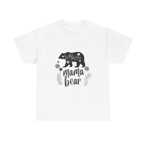 1st Mama Bear Womens Cotton Tee, Cute Graphic T-Shirt, Gift for Moms