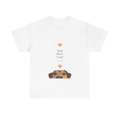 Dog Bless You! Women's Heavy Cotton Tee, Pet Lover Gift, Dog T-Shirt