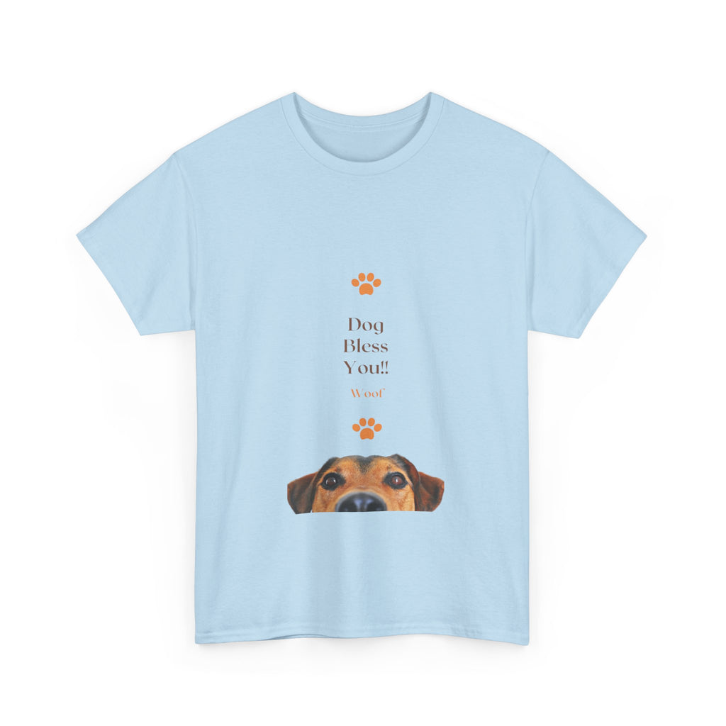 Dog Bless You! Women's Heavy Cotton Tee, Pet Lover Gift, Dog T-Shirt