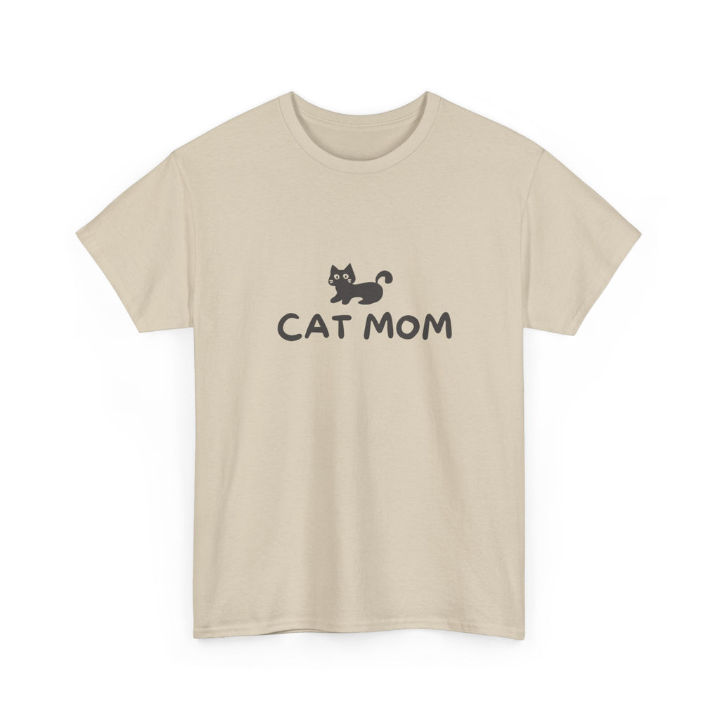 Cat Mom Women's Heavy Cotton Tee, Funny Pet Owner Gift, Cat Lover Apparel