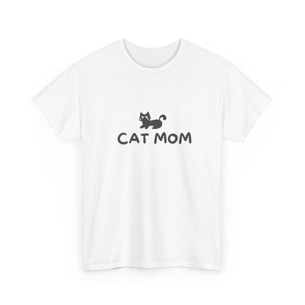Cat Mom Women's Heavy Cotton Tee, Funny Pet Owner Gift, Cat Lover Apparel