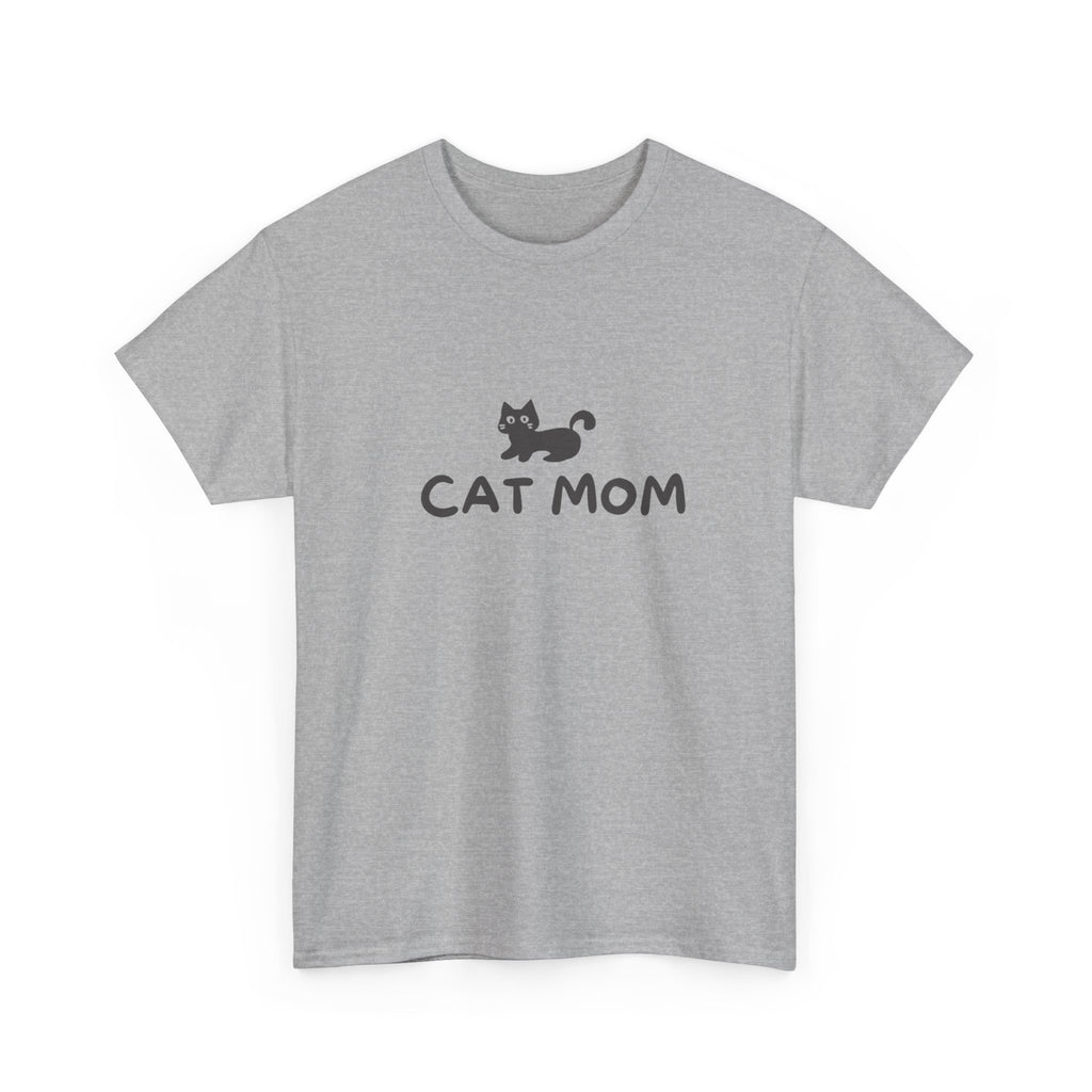 Cat Mom Women's Heavy Cotton Tee, Funny Pet Owner Gift, Cat Lover Apparel