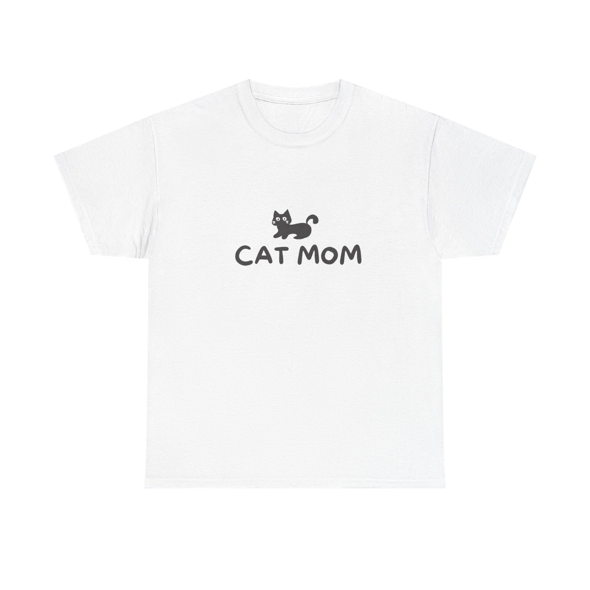 Cat Mom Women's Heavy Cotton Tee, Funny Pet Owner Gift, Cat Lover Apparel