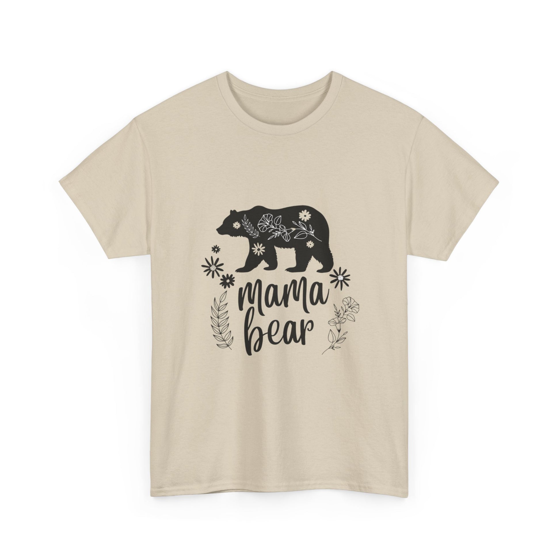 1st Mama Bear Womens Cotton Tee, Cute Graphic T-Shirt, Gift for Moms