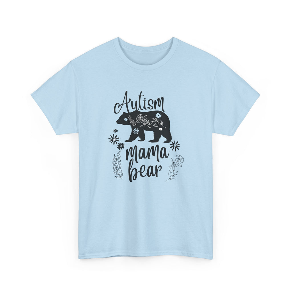 Autism Mama Bear Tee, Women's Heavy Cotton Shirt for Moms, Gift for Autism