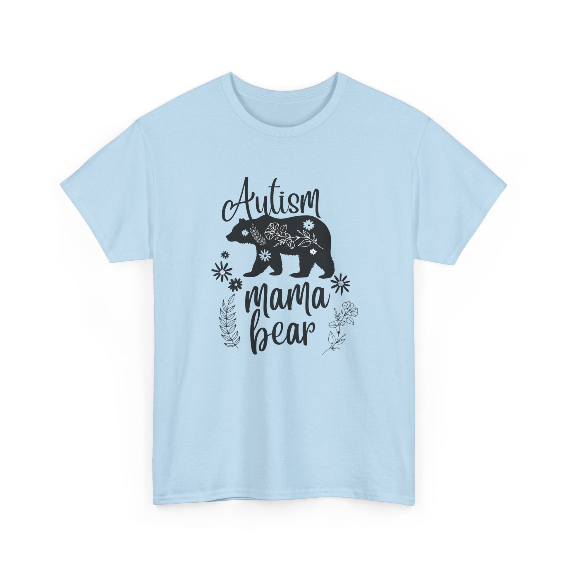 Autism Mama Bear Tee, Women's Heavy Cotton Shirt for Moms, Gift for Autism