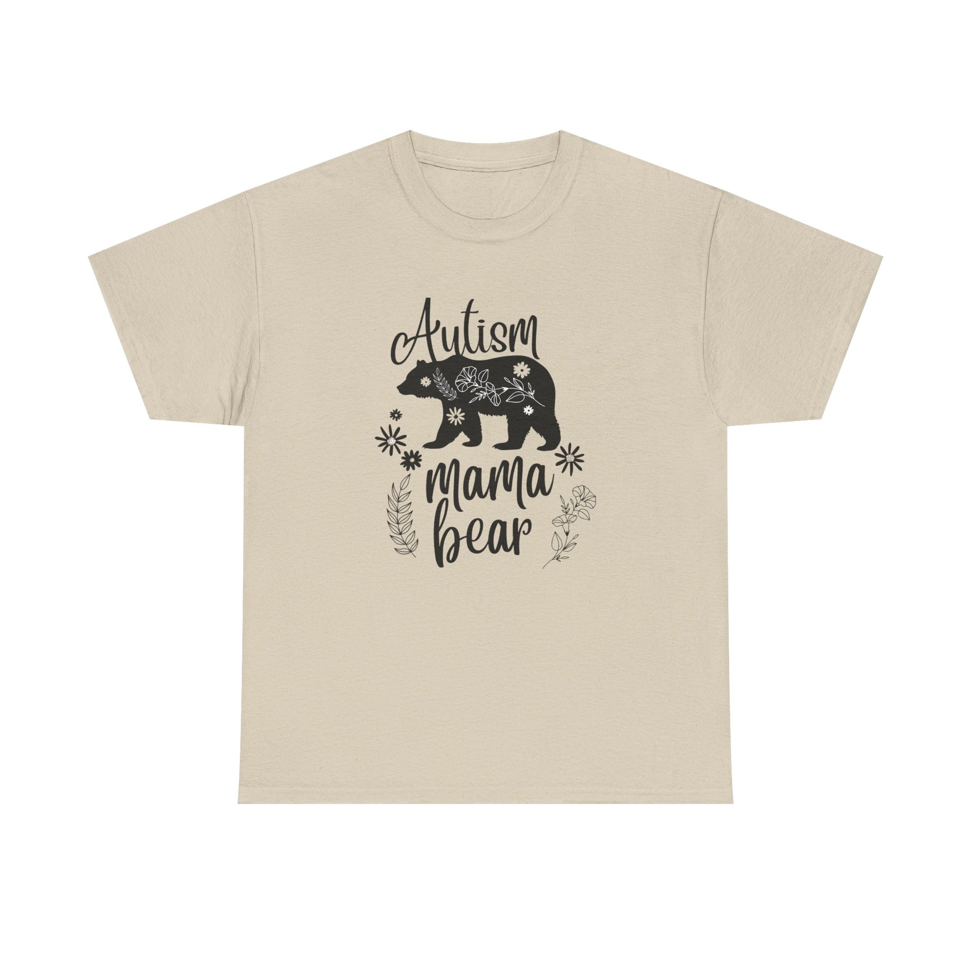 Autism Mama Bear Tee, Women's Heavy Cotton Shirt for Moms, Gift for Autism
