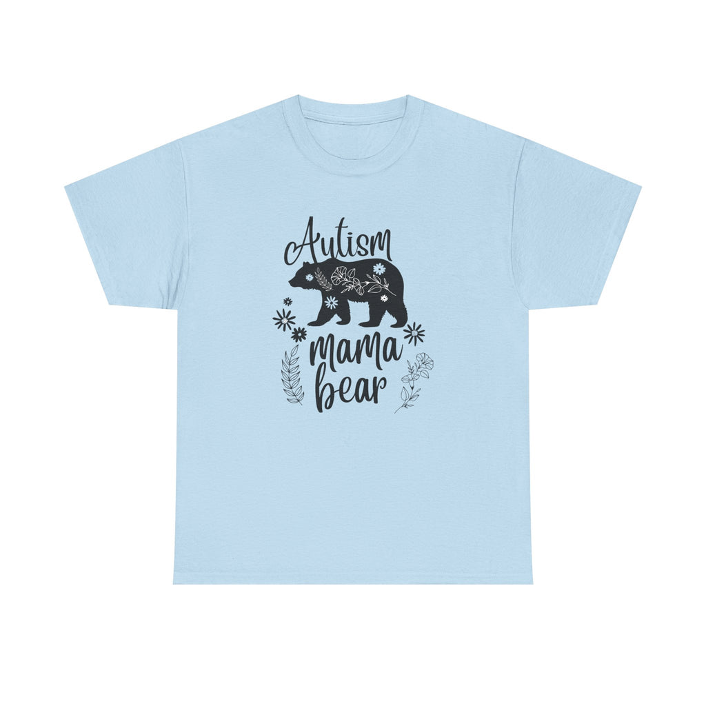 Autism Mama Bear Tee, Women's Heavy Cotton Shirt for Moms, Gift for Autism