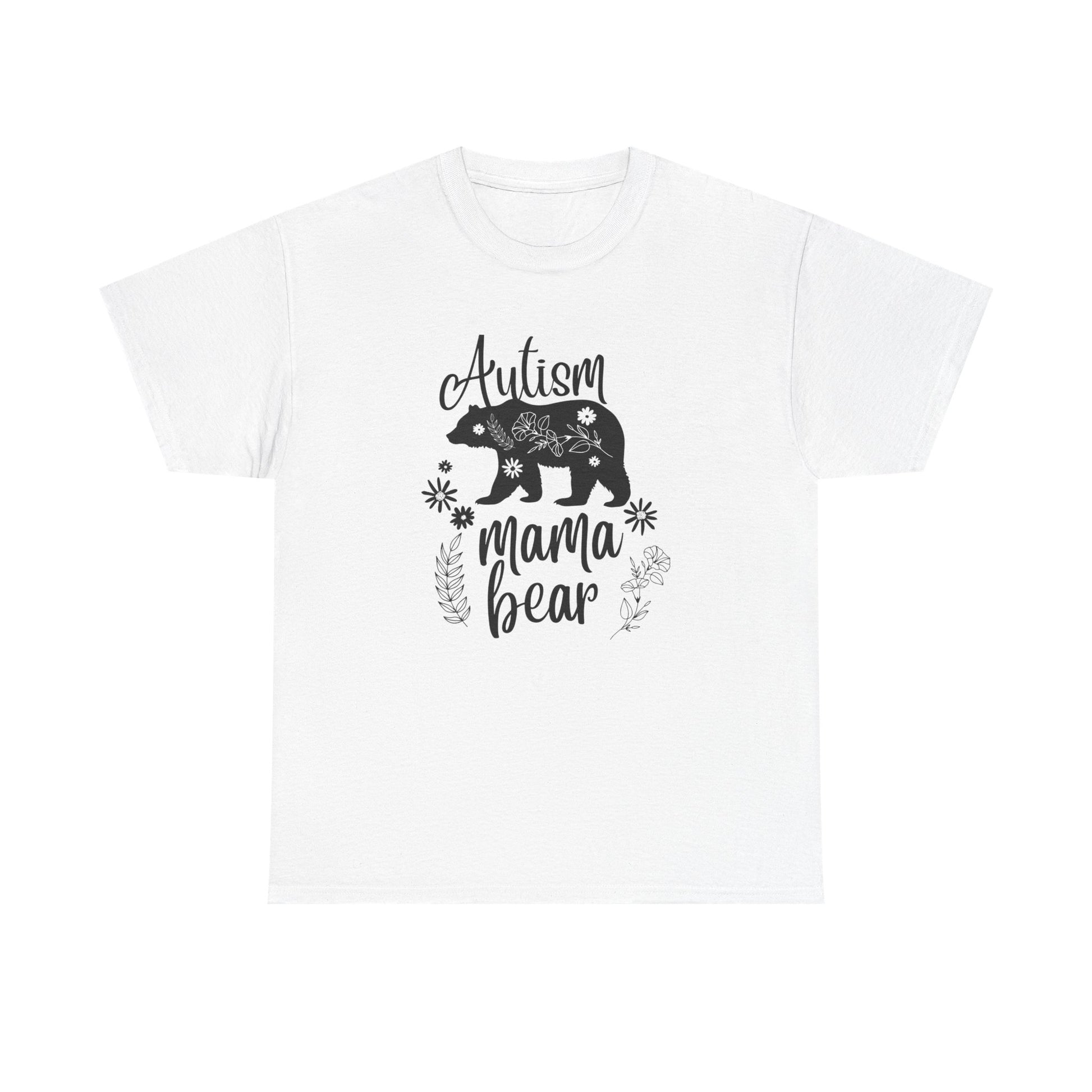 Autism Mama Bear Tee, Women's Heavy Cotton Shirt for Moms, Gift for Autism