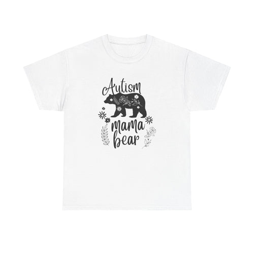 Autism Mama Bear Tee, Women's Heavy Cotton Shirt for Moms, Gift for Autism