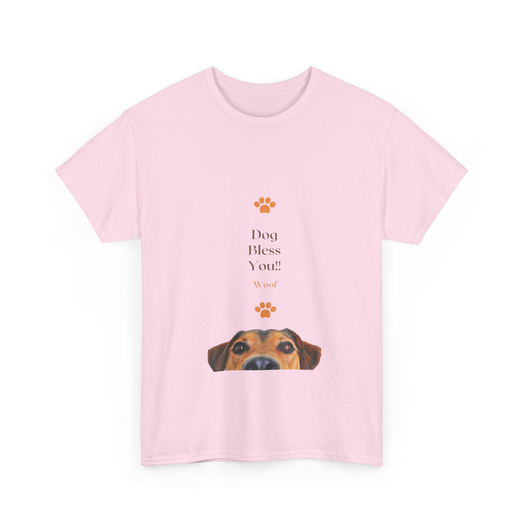 Dog Bless You! Women's Heavy Cotton Tee, Pet Lover Gift, Dog T-Shirt