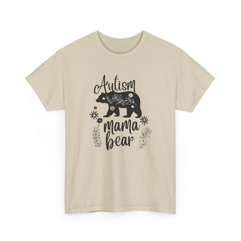 Autism Mama Bear Tee, Women's Heavy Cotton Shirt for Moms, Gift for Autism