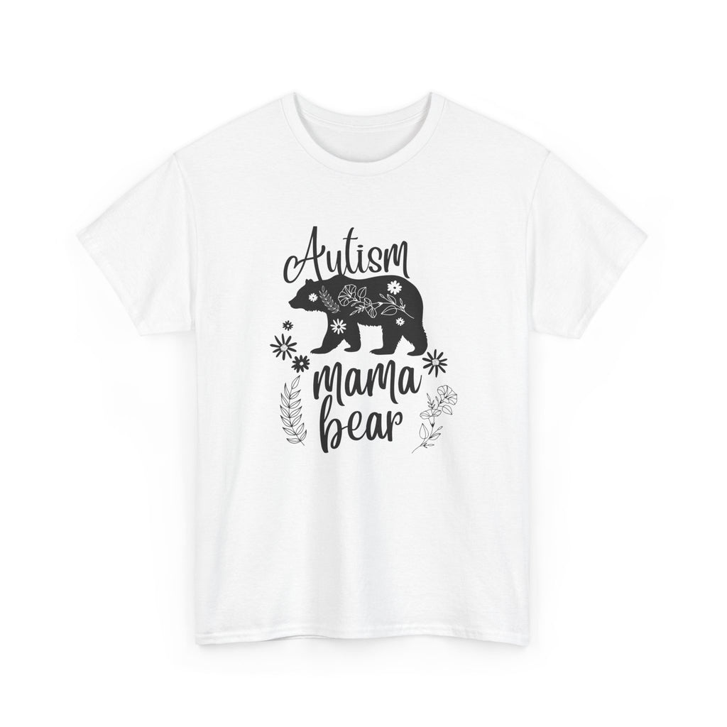 Autism Mama Bear Tee, Women's Heavy Cotton Shirt for Moms, Gift for Autism