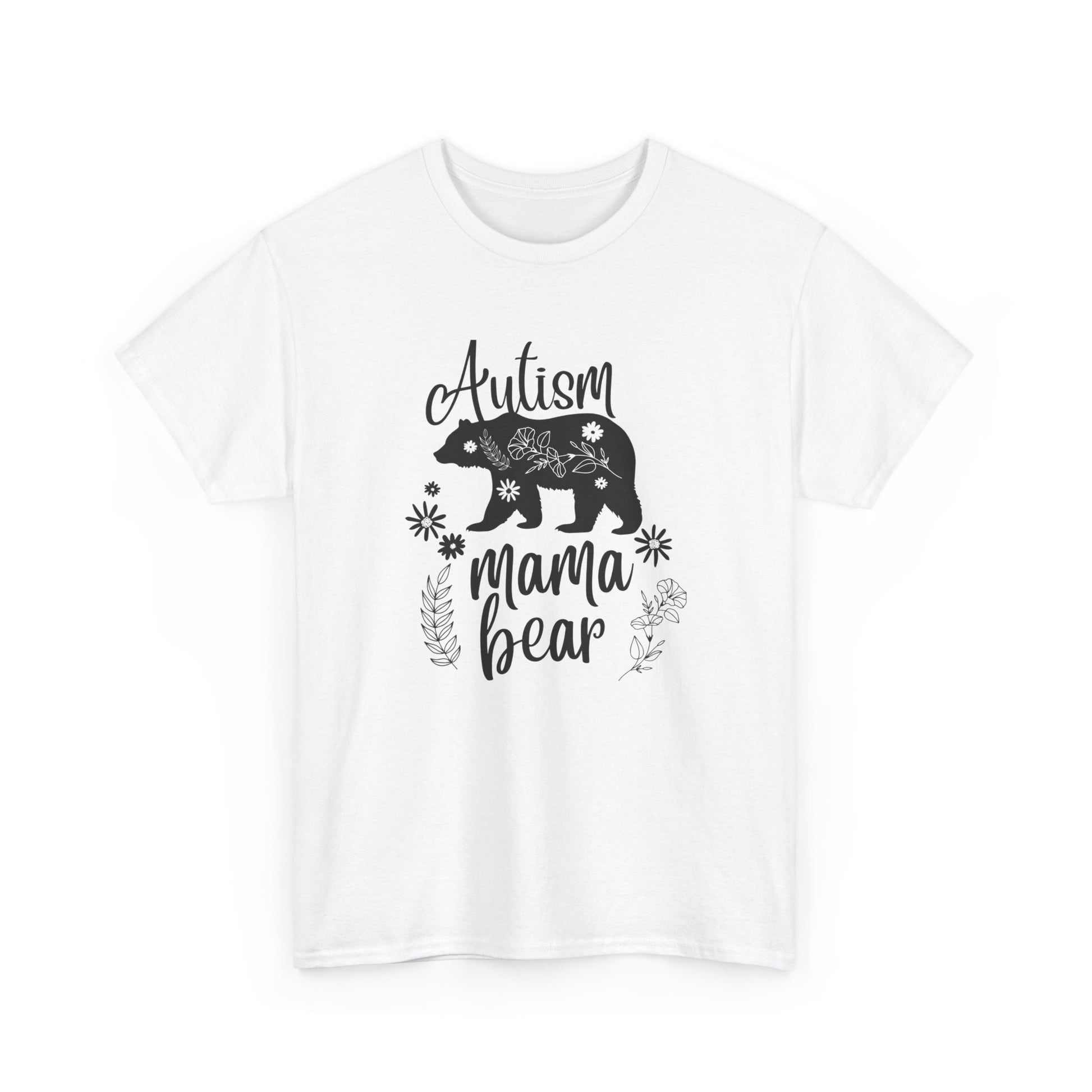 Autism Mama Bear Tee, Women's Heavy Cotton Shirt for Moms, Gift for Autism