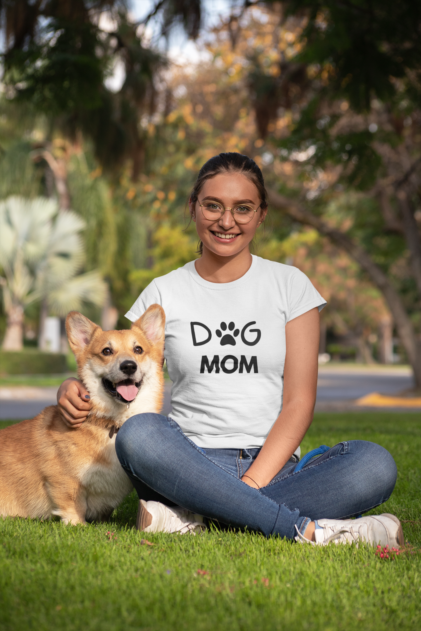 Dog Mom Women's Heavy Cotton Tee, Pet Lover Gift, Dog Owner Shirt